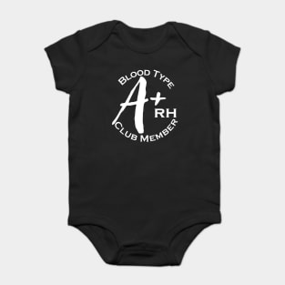 Blood type A plus club member - Dark Baby Bodysuit